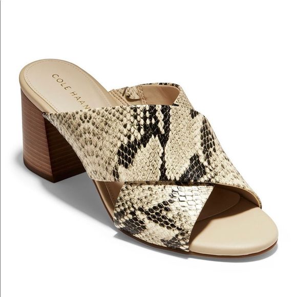 Cole Haan Dakota Crosscross Mule Sandal Snakeskin - Picture 3 of 9